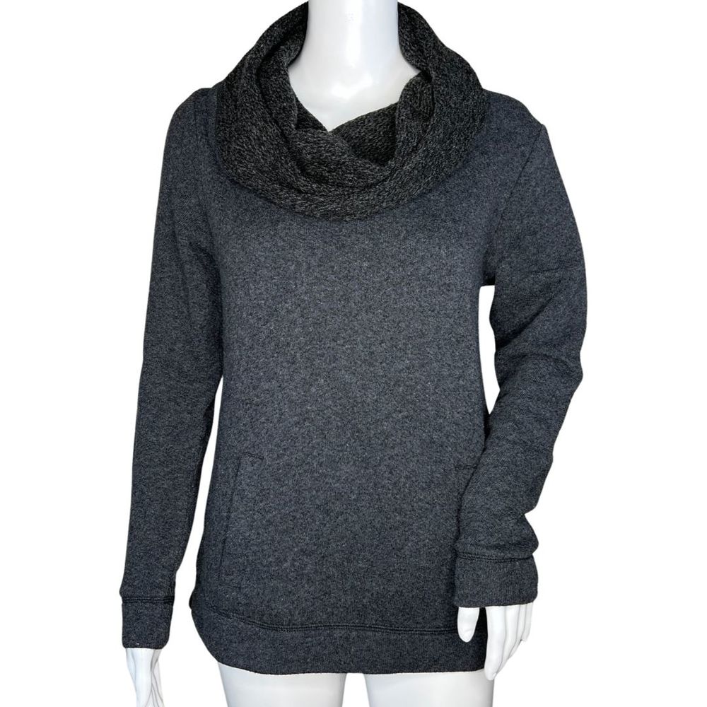J Crew Sweatshirt‎ Womens Small Dark Gray Funnel Neck Updated Basic Minimalist